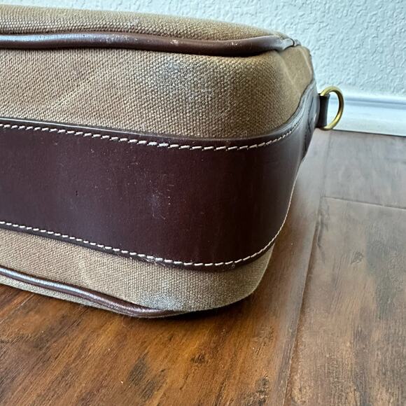 THE WHITE WING Bag Brown Canvas Leather Briefcase Messenger Crossbody Business - Picture 10 of 16